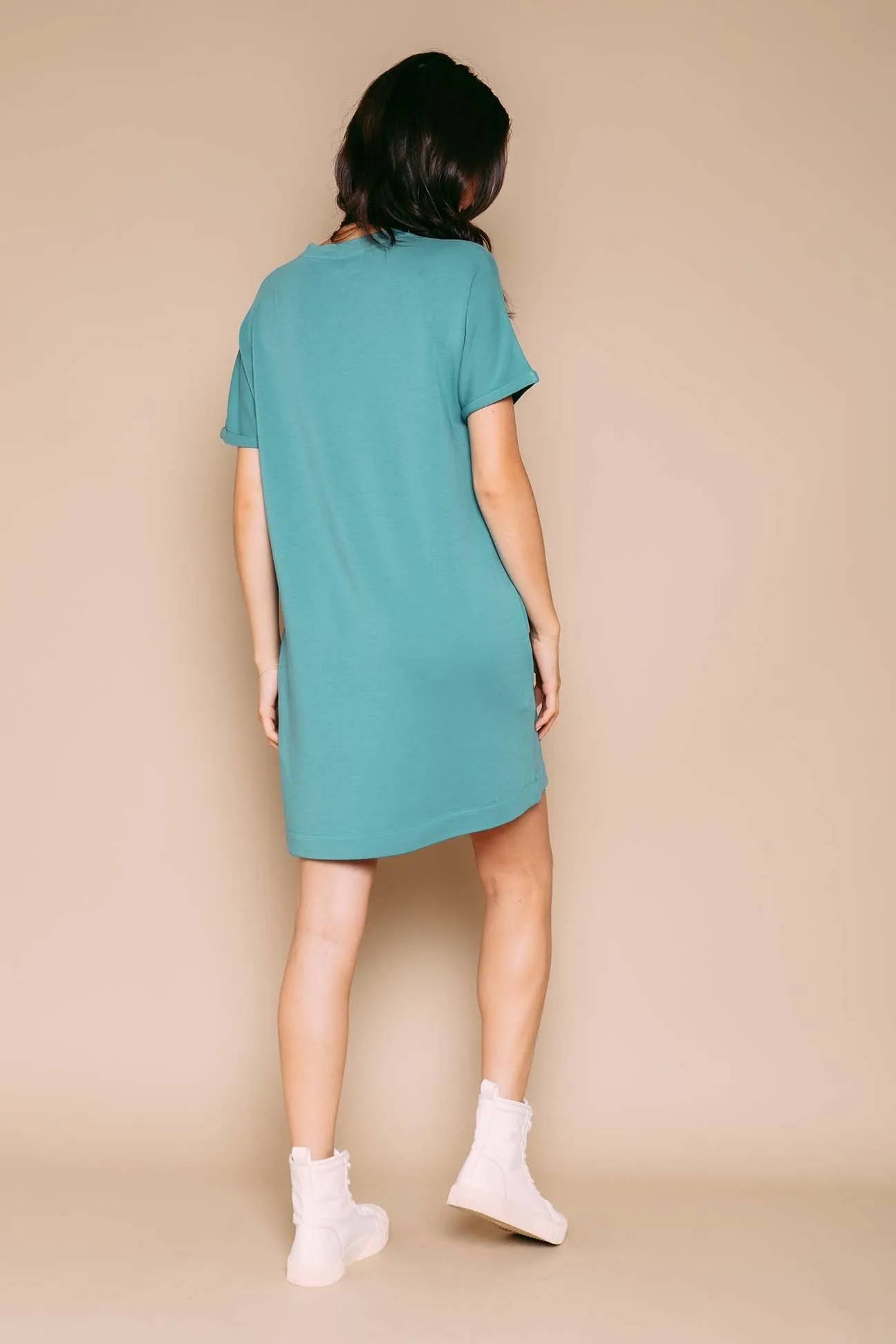 Laney - Roll Cuff Supersoft Sweatfleece Dress