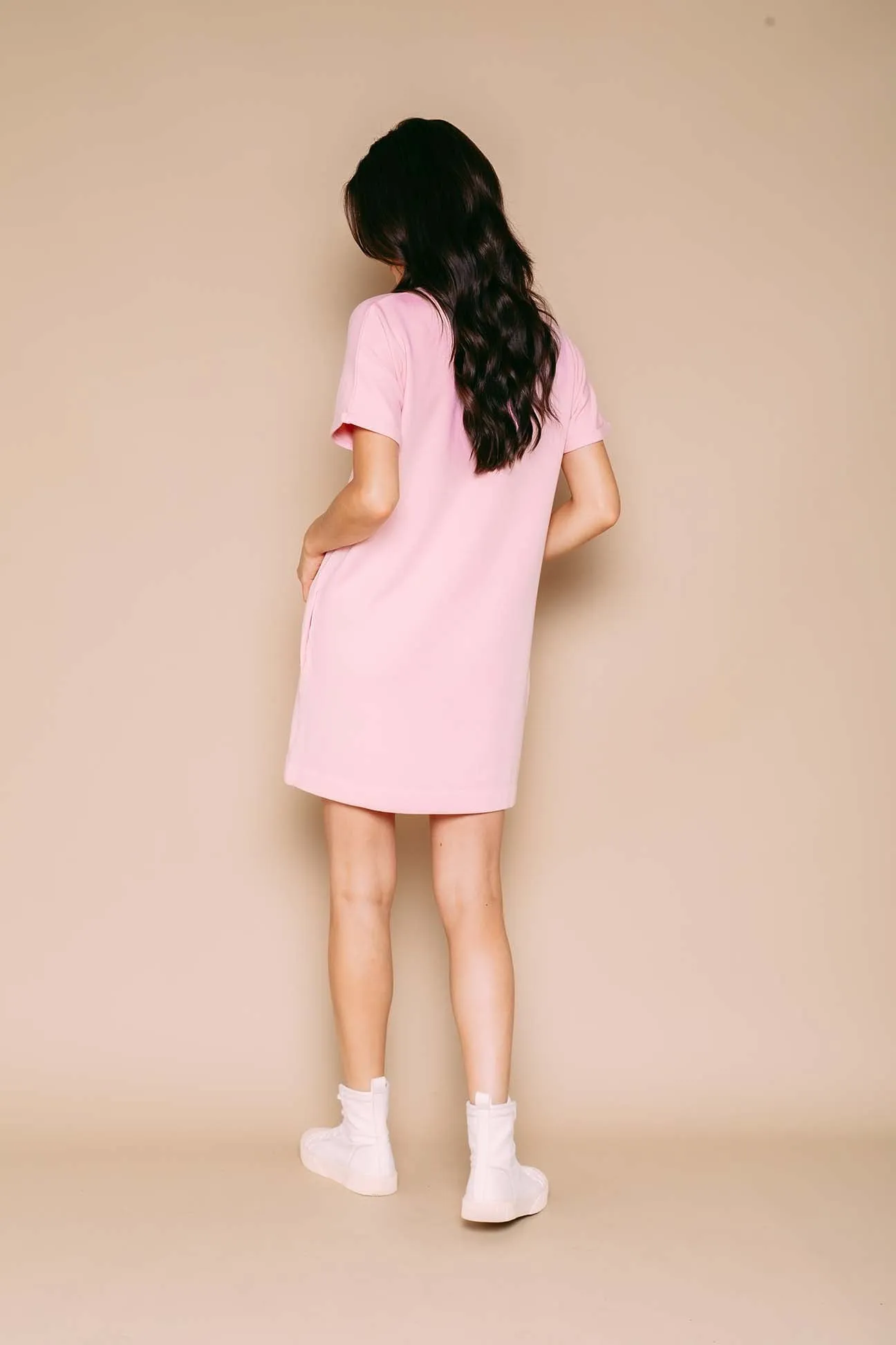 Laney - Roll Cuff Supersoft Sweatfleece Dress