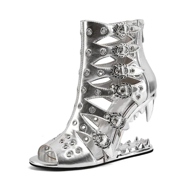 Livia – Stilvolle Open-Toe High Heel Stiefeletten für Damen