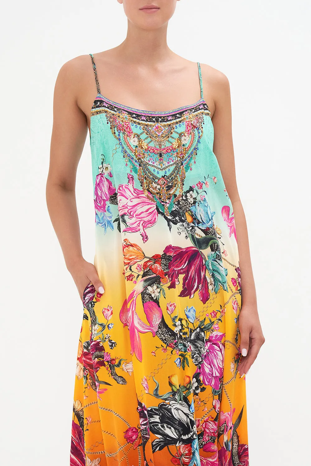 LONG PANEL SLIP DRESS VIPER ROOM