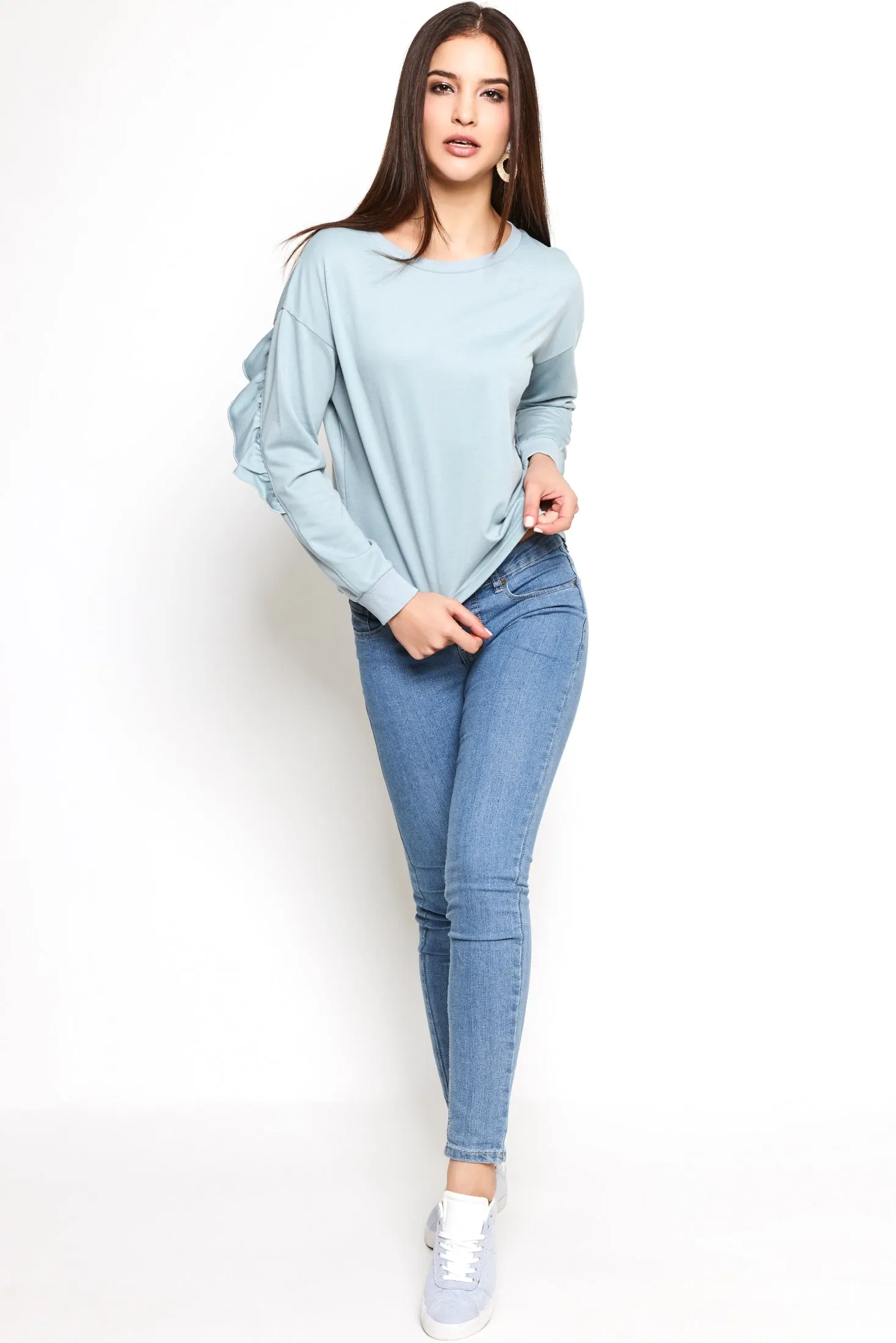 Open Ruffle Back Top