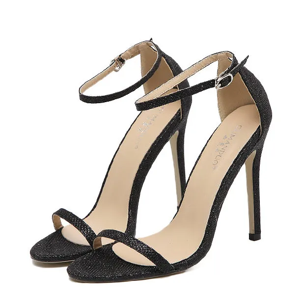 Open Toe Ankle Wraps Stiletto High Heels Party Shoes Sandals