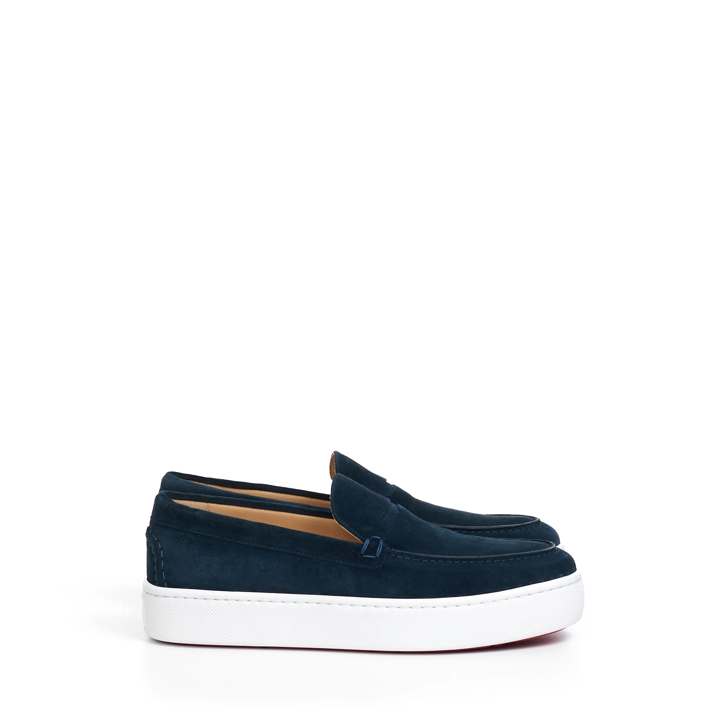 Paqueboat Boat Shoes In Caspien Blue Veau Velours