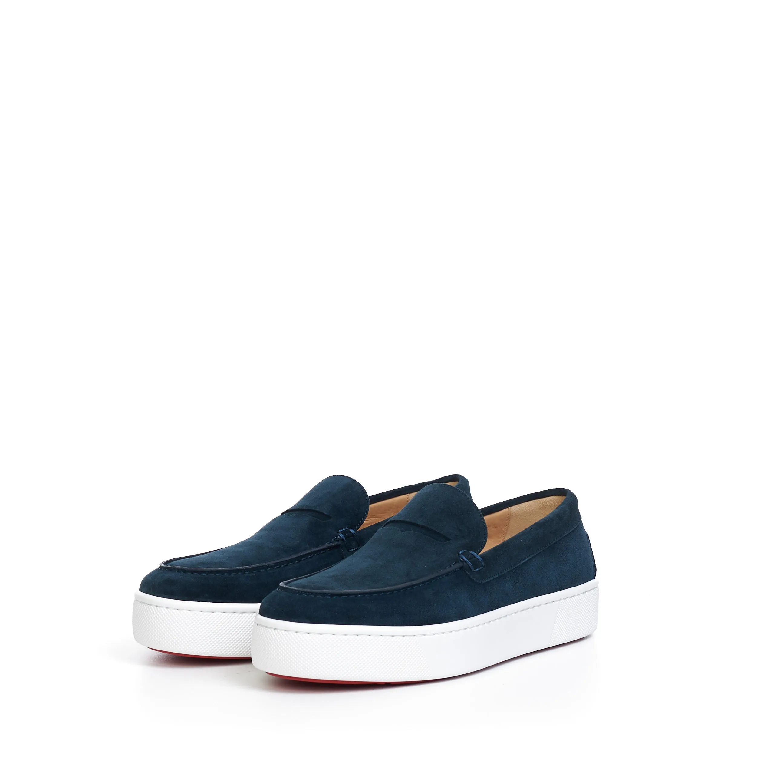 Paqueboat Boat Shoes In Caspien Blue Veau Velours