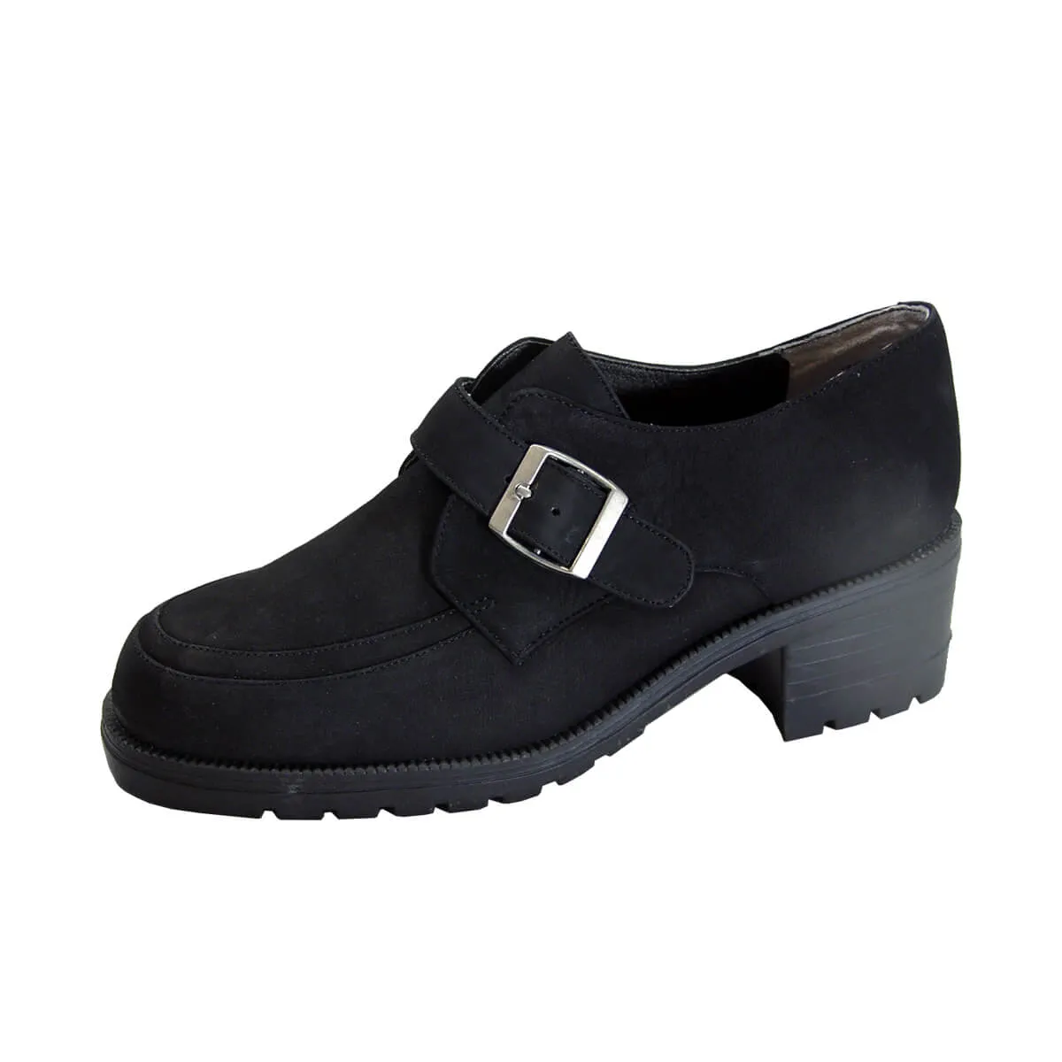 PEERAGE Iona Women's Wide Width Leather Shoes with Buckle