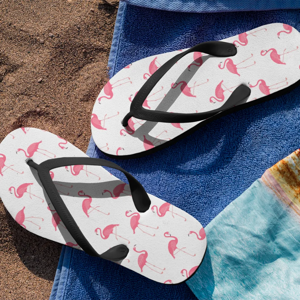 Pink Flamingo Flip Flops  Fun Summer Sandals with Tropical Flair