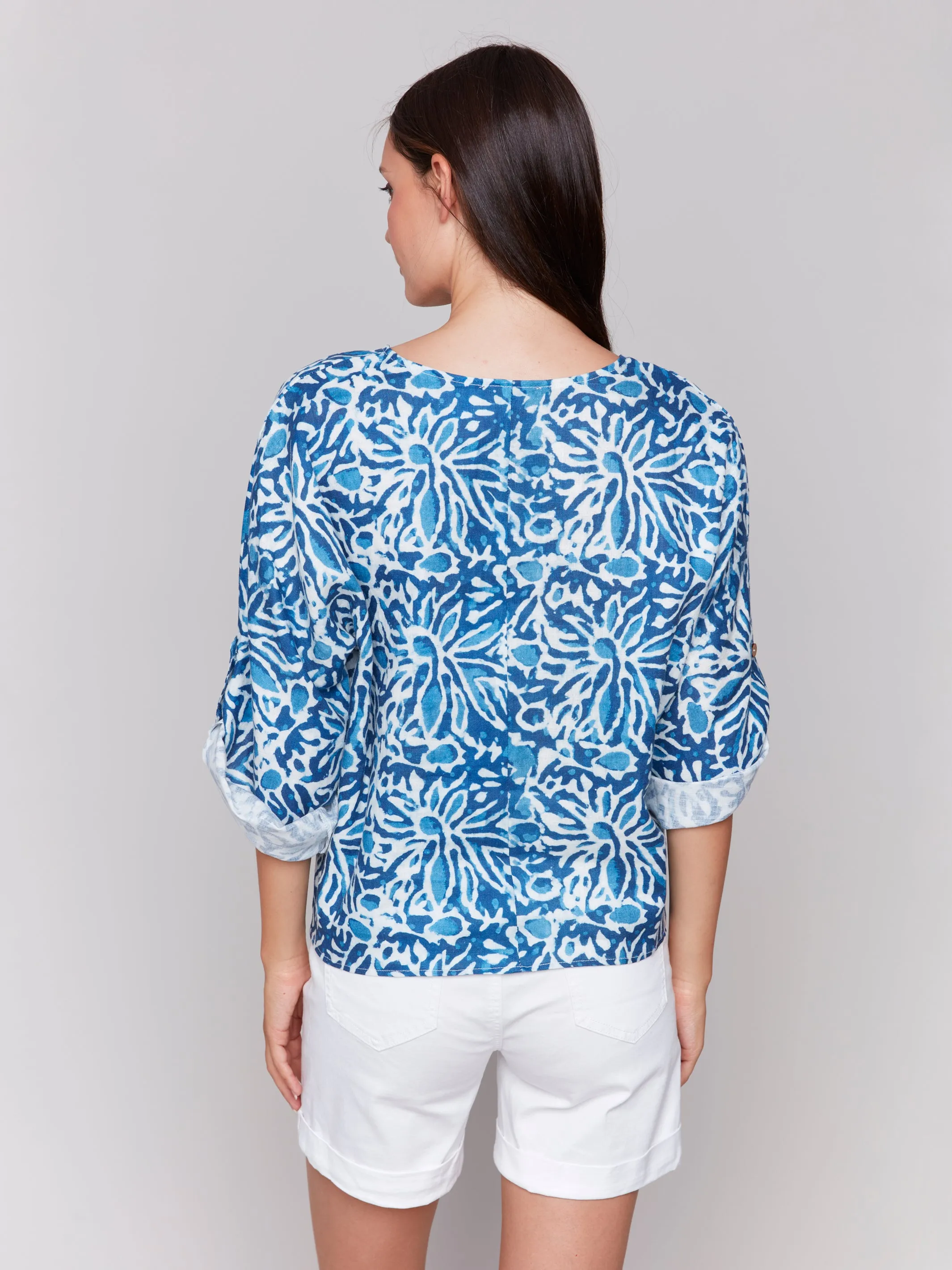 Printed 3/4 Sleeve Top Reef by Charlie B