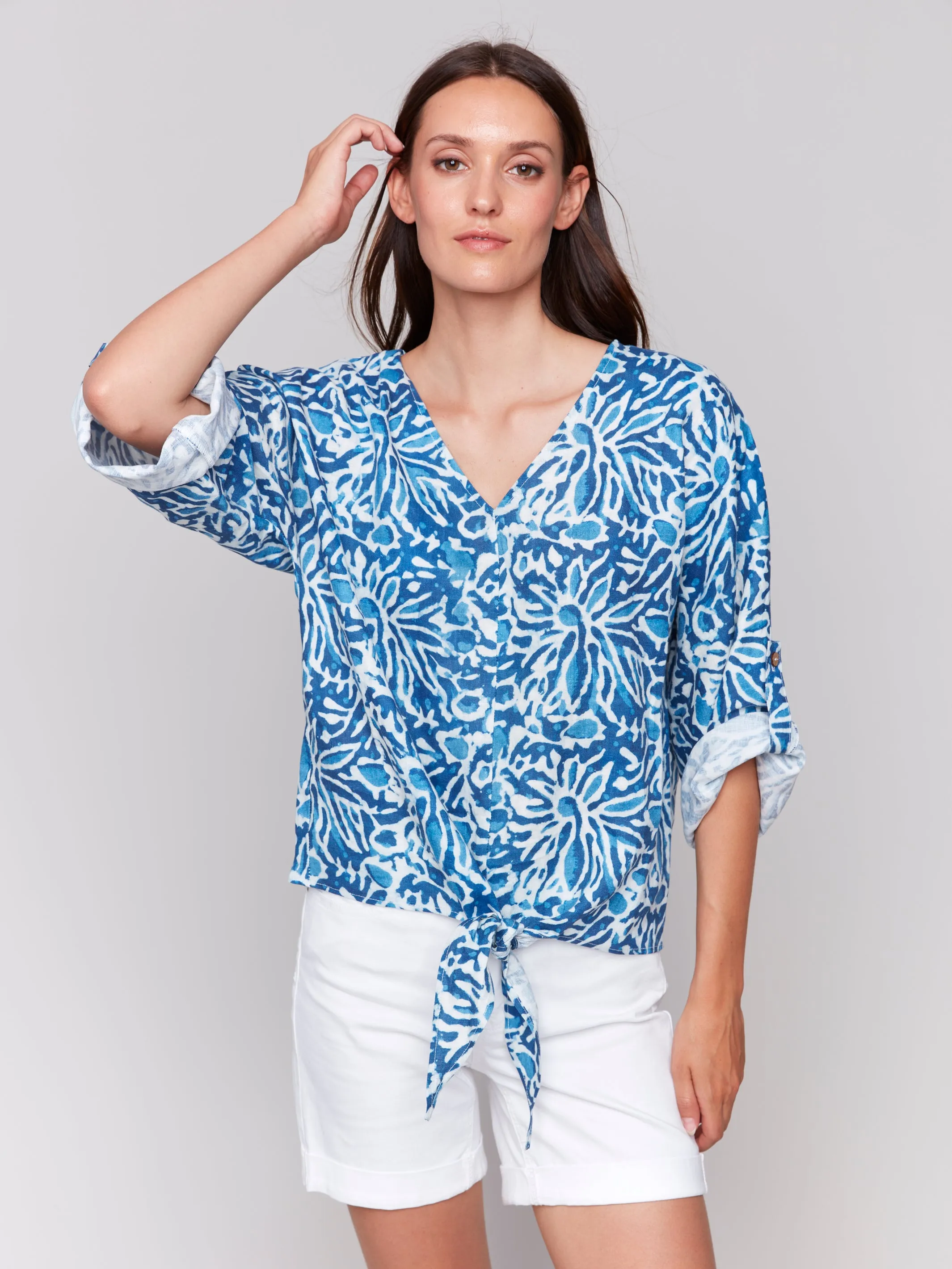 Printed 3/4 Sleeve Top Reef by Charlie B