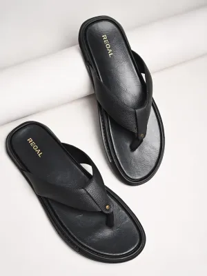 Regal Black Men Casual Thongs