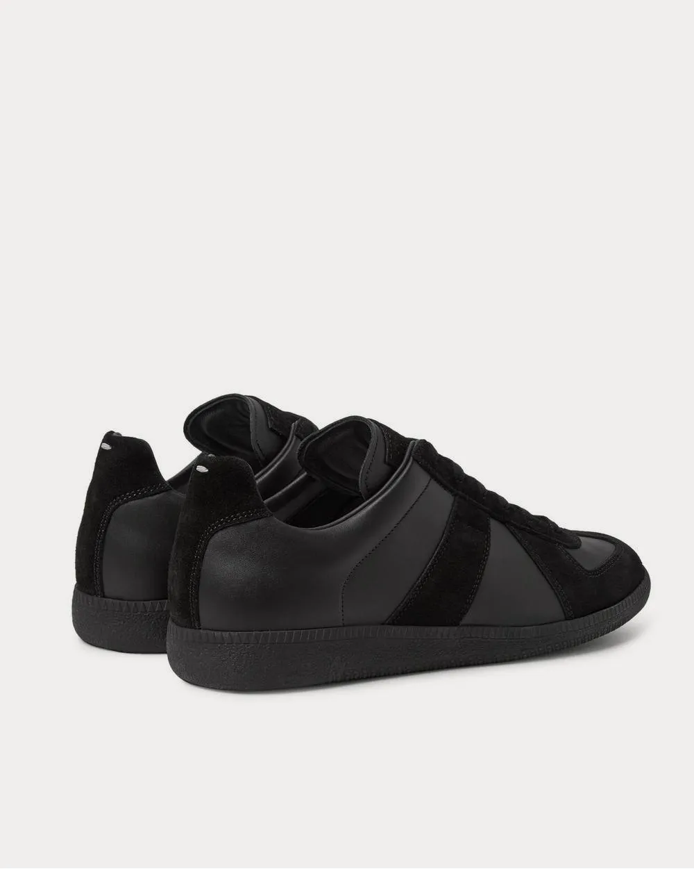 Replica Leather and Suede  Black low top sneakers