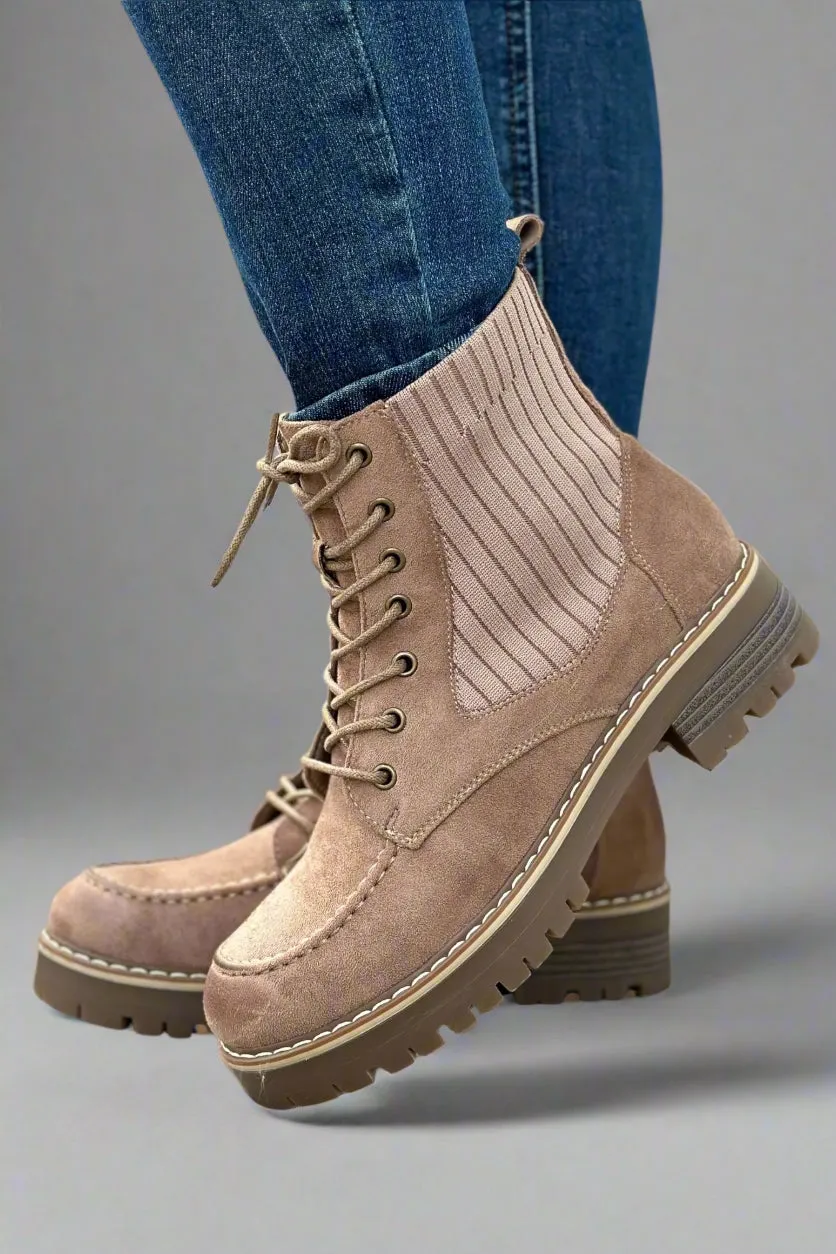 Rosa Boots With Side Detail - Taupe