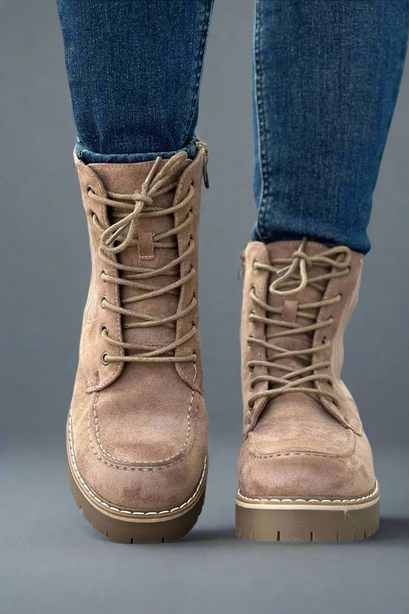 Rosa Boots With Side Detail - Taupe