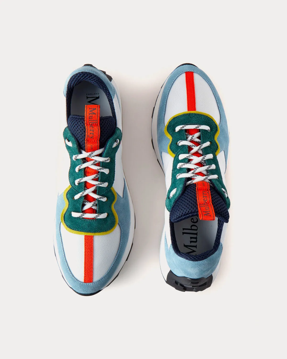 Runner Cornflower Blue Leather & Synthetic Mix Low Top Sneakers