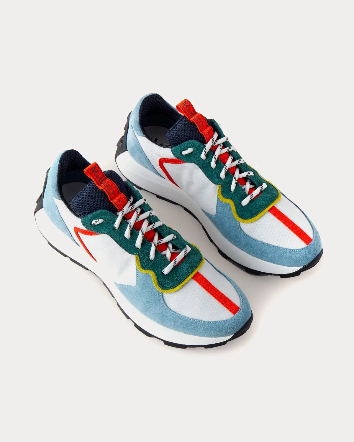 Runner Cornflower Blue Leather & Synthetic Mix Low Top Sneakers