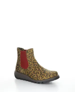 SALV195FLY Tan Round Toe Ankle Boots
