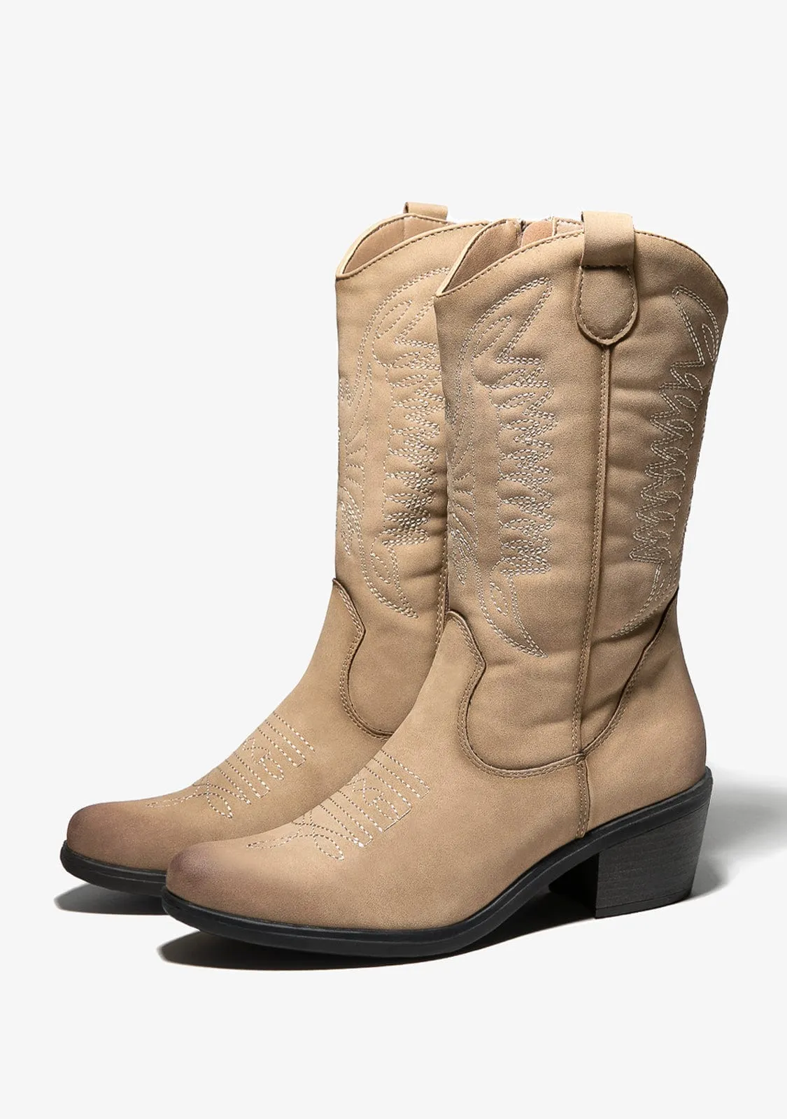 Sand Cowboy Boots Nobuck