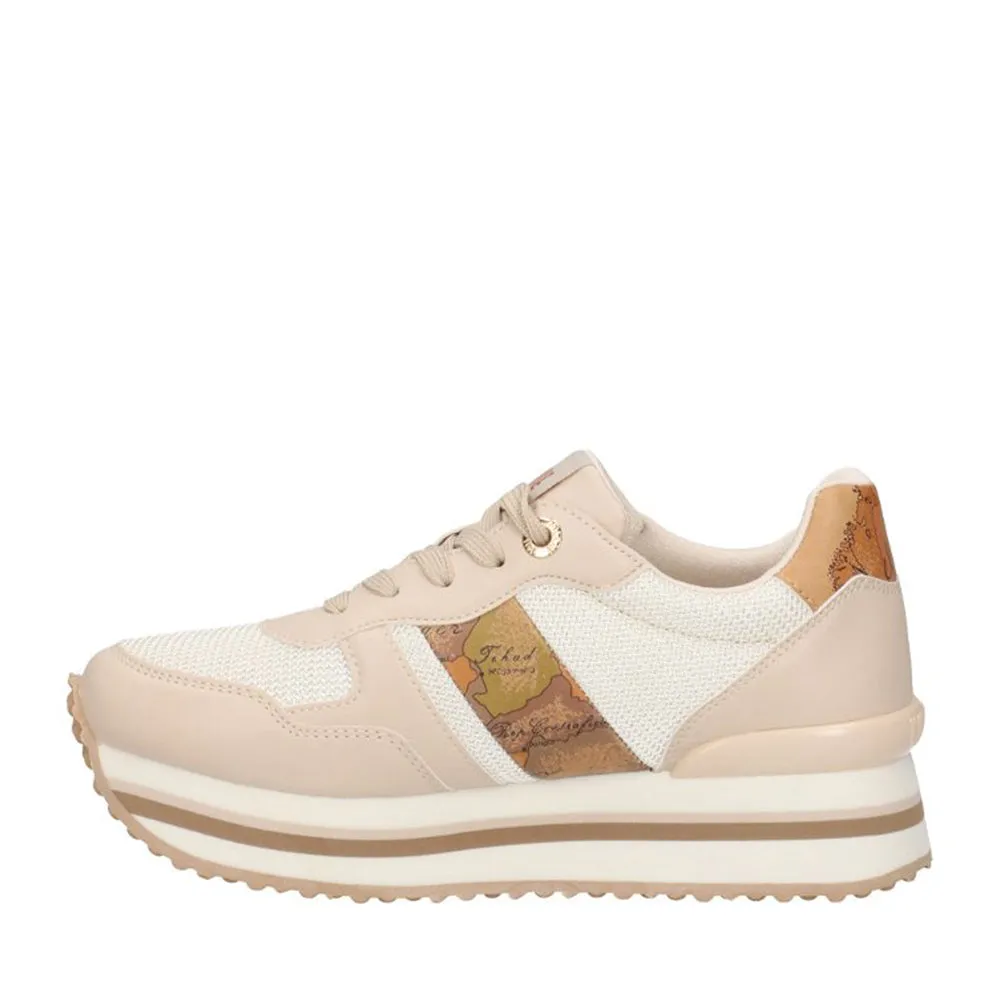 Scarpe 1A Classe Alviero Martini Sneakers Running in Mesh Sabbia e Inserti Geo Beige 1832