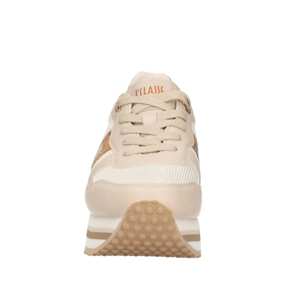 Scarpe 1A Classe Alviero Martini Sneakers Running in Mesh Sabbia e Inserti Geo Beige 1832