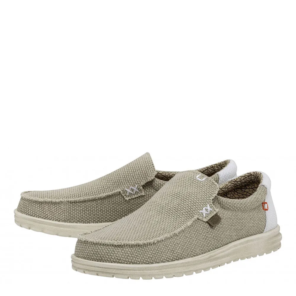 Scarpe Uomo HEY DUDE linea Mika Braided colore Off White