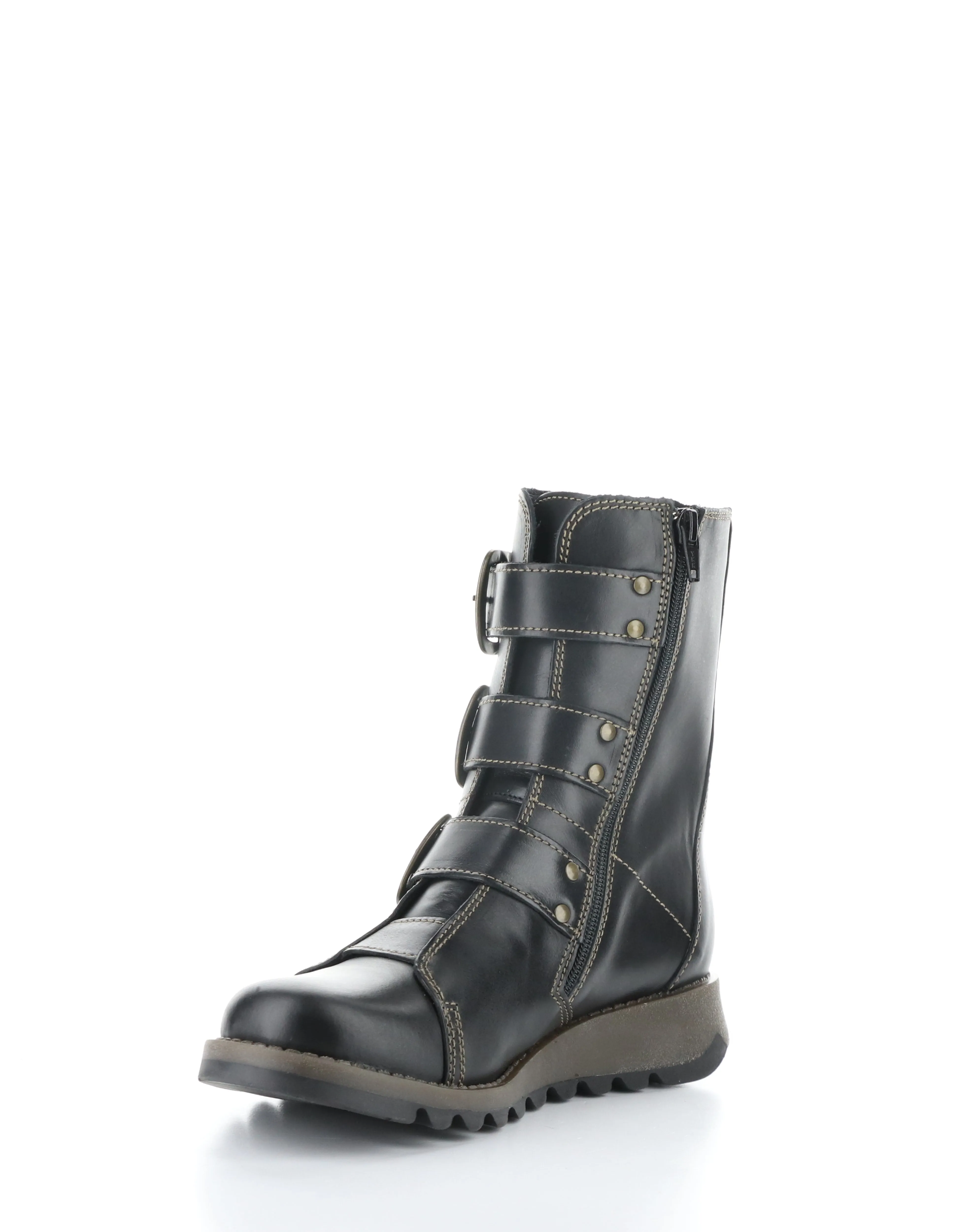 SCOP110FLY BLACK Round Toe Boots