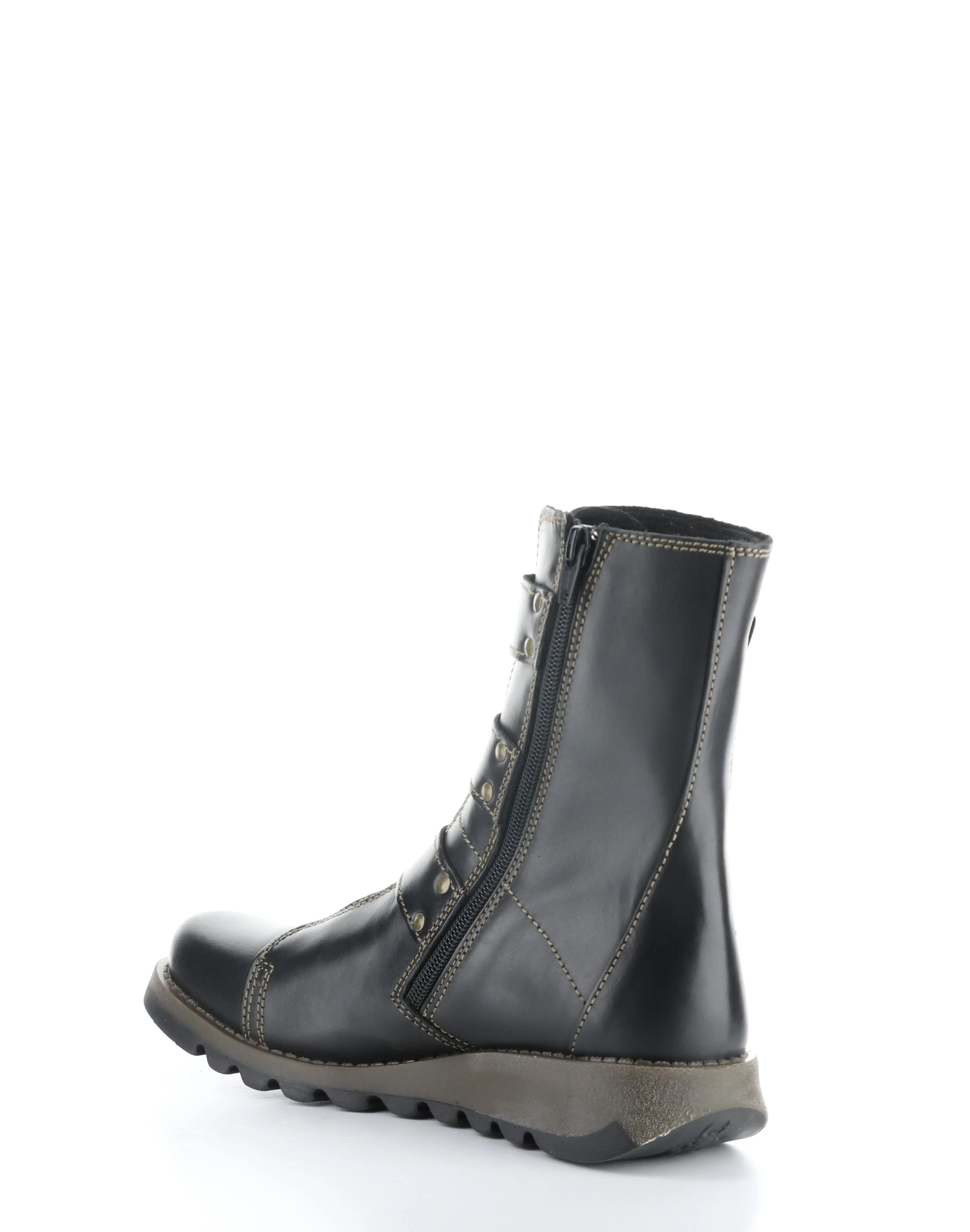 SCOP110FLY BLACK Round Toe Boots