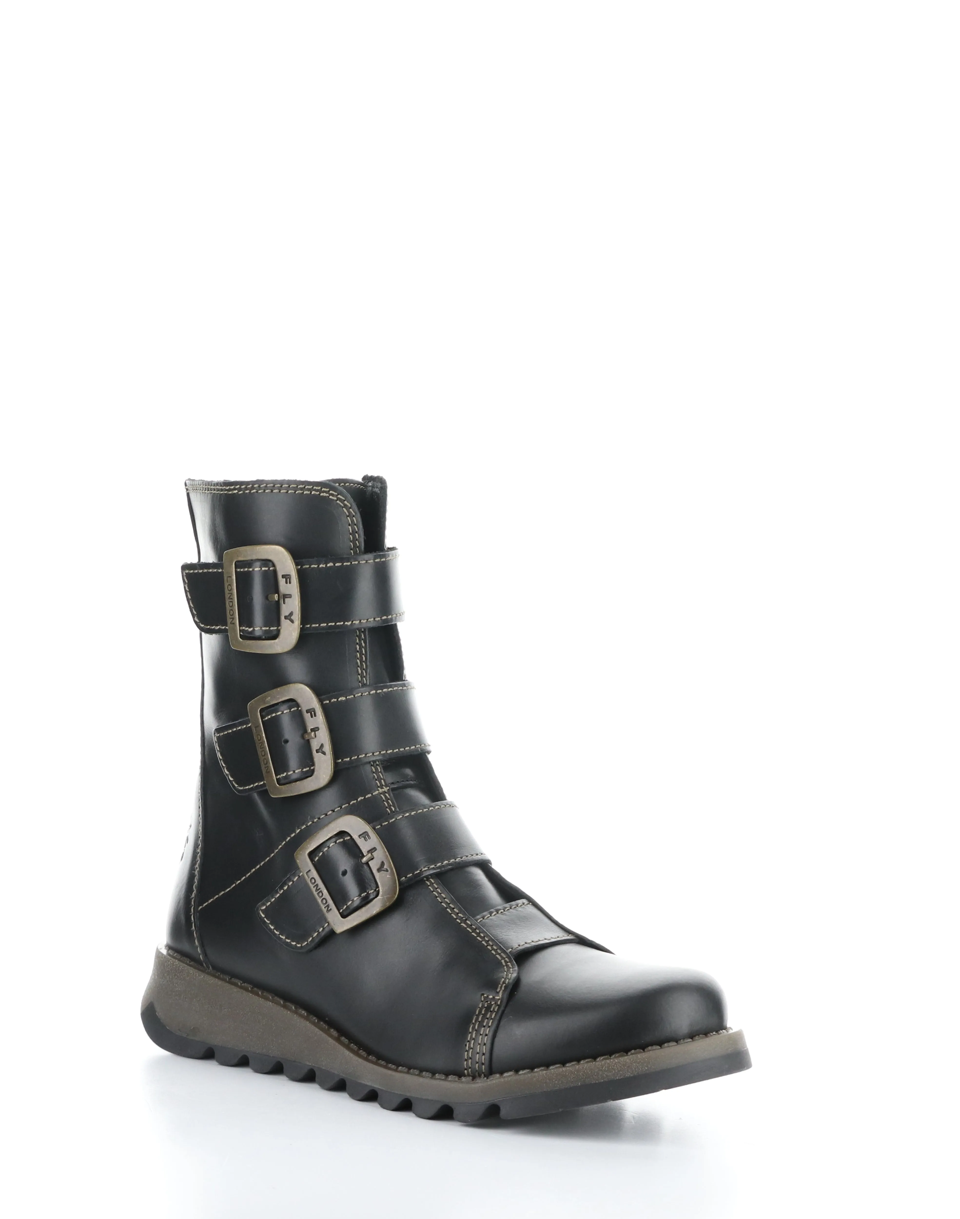 SCOP110FLY BLACK Round Toe Boots