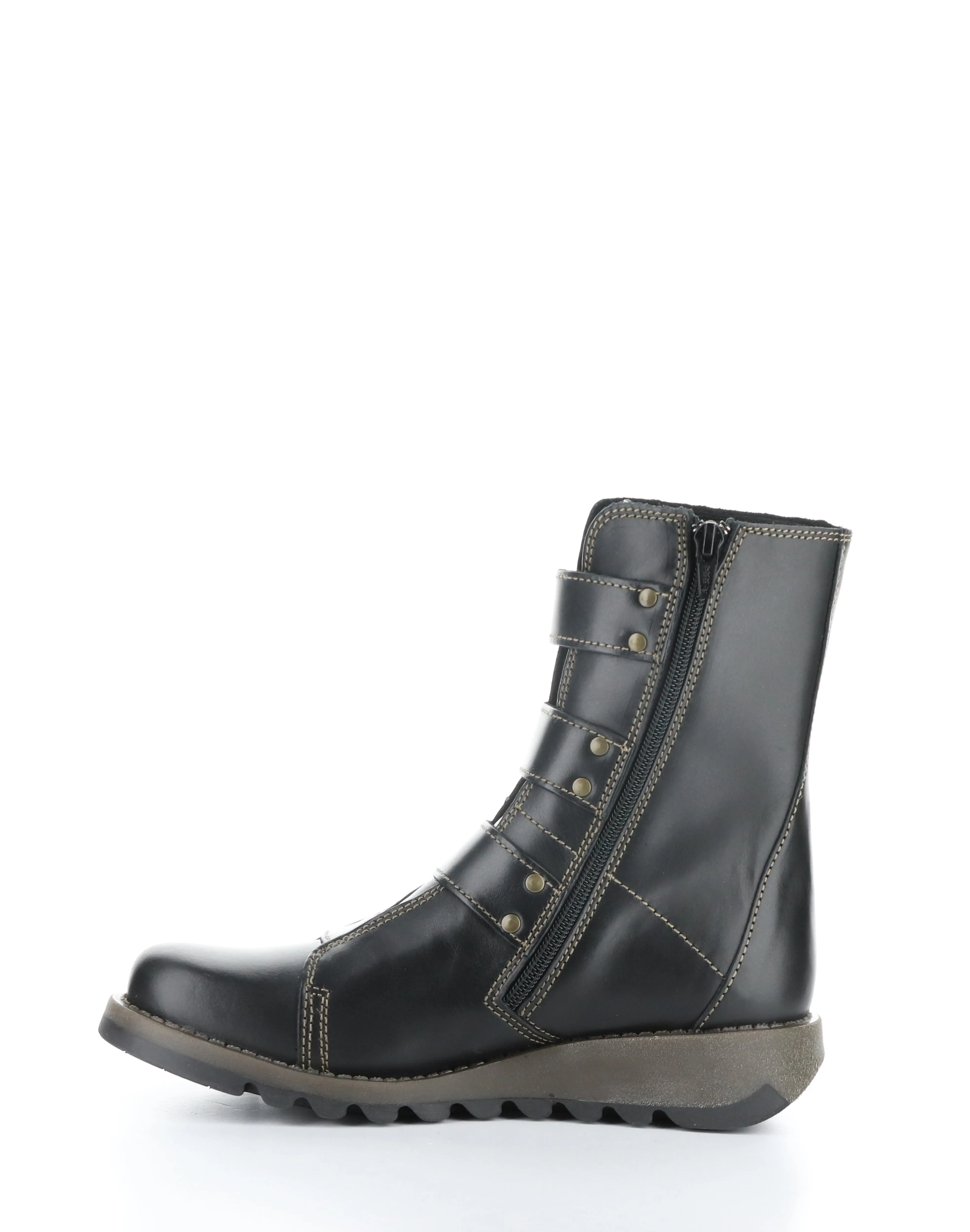 SCOP110FLY BLACK Round Toe Boots