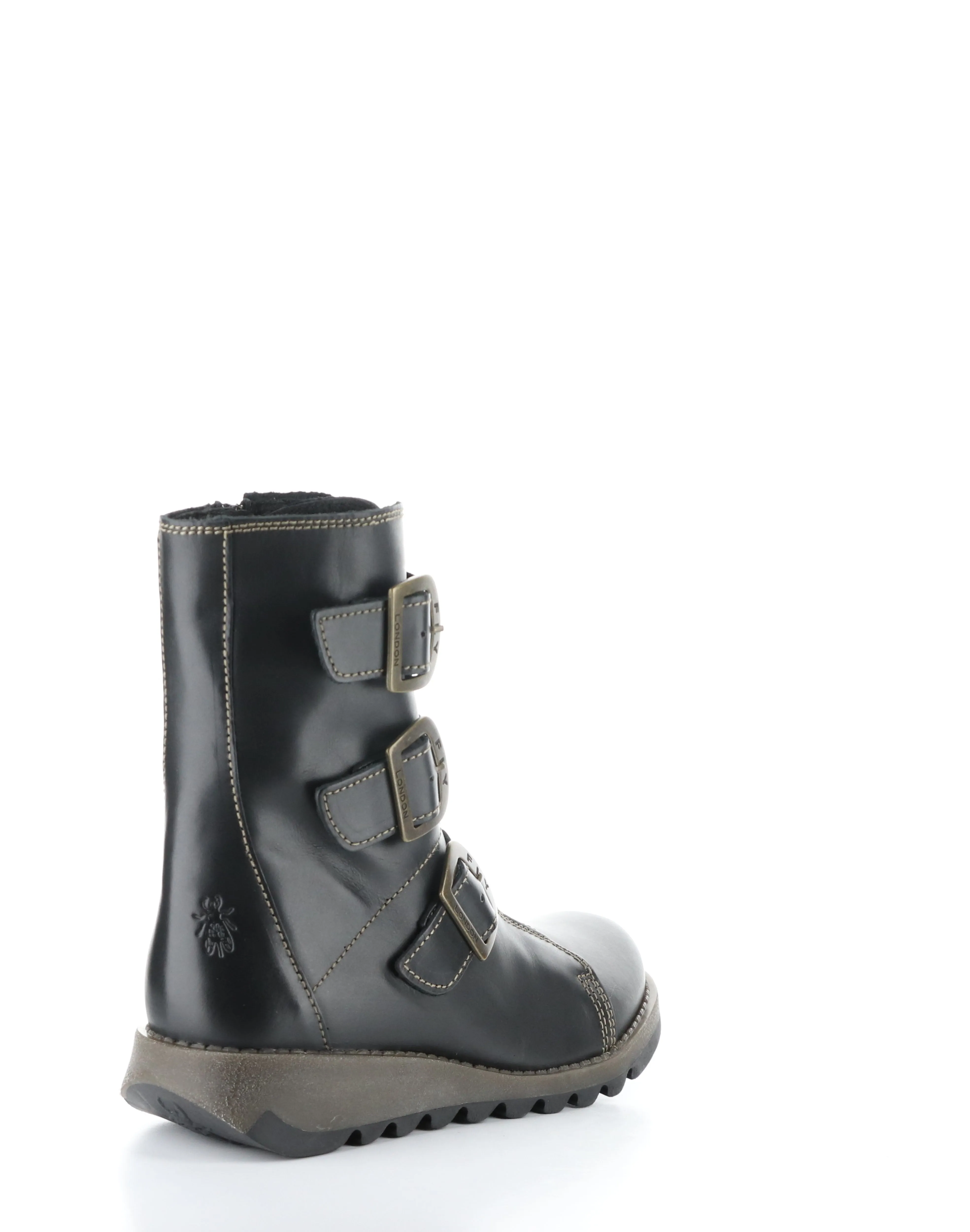 SCOP110FLY BLACK Round Toe Boots