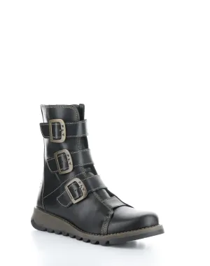 SCOP110FLY BLACK Round Toe Boots