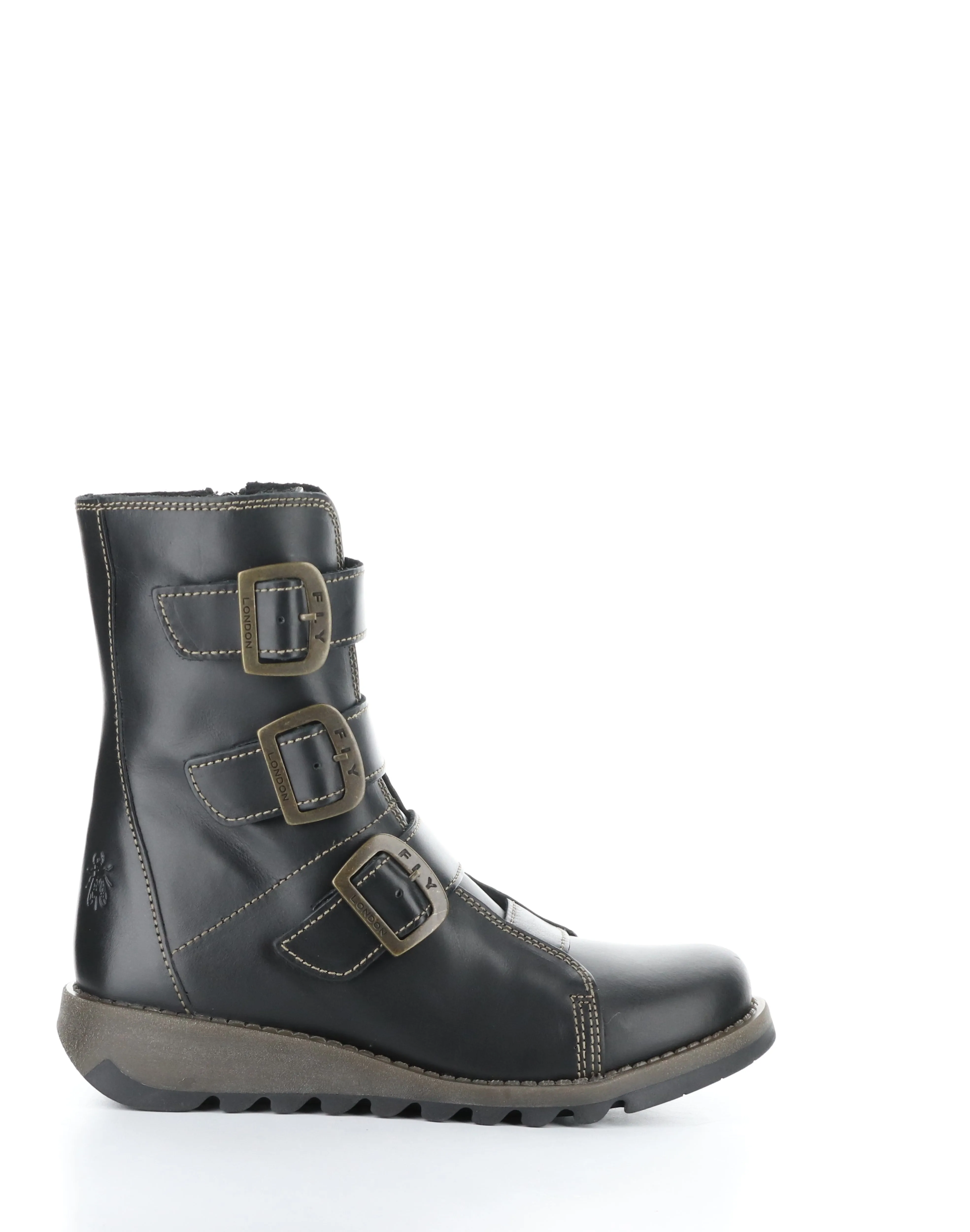 SCOP110FLY BLACK Round Toe Boots