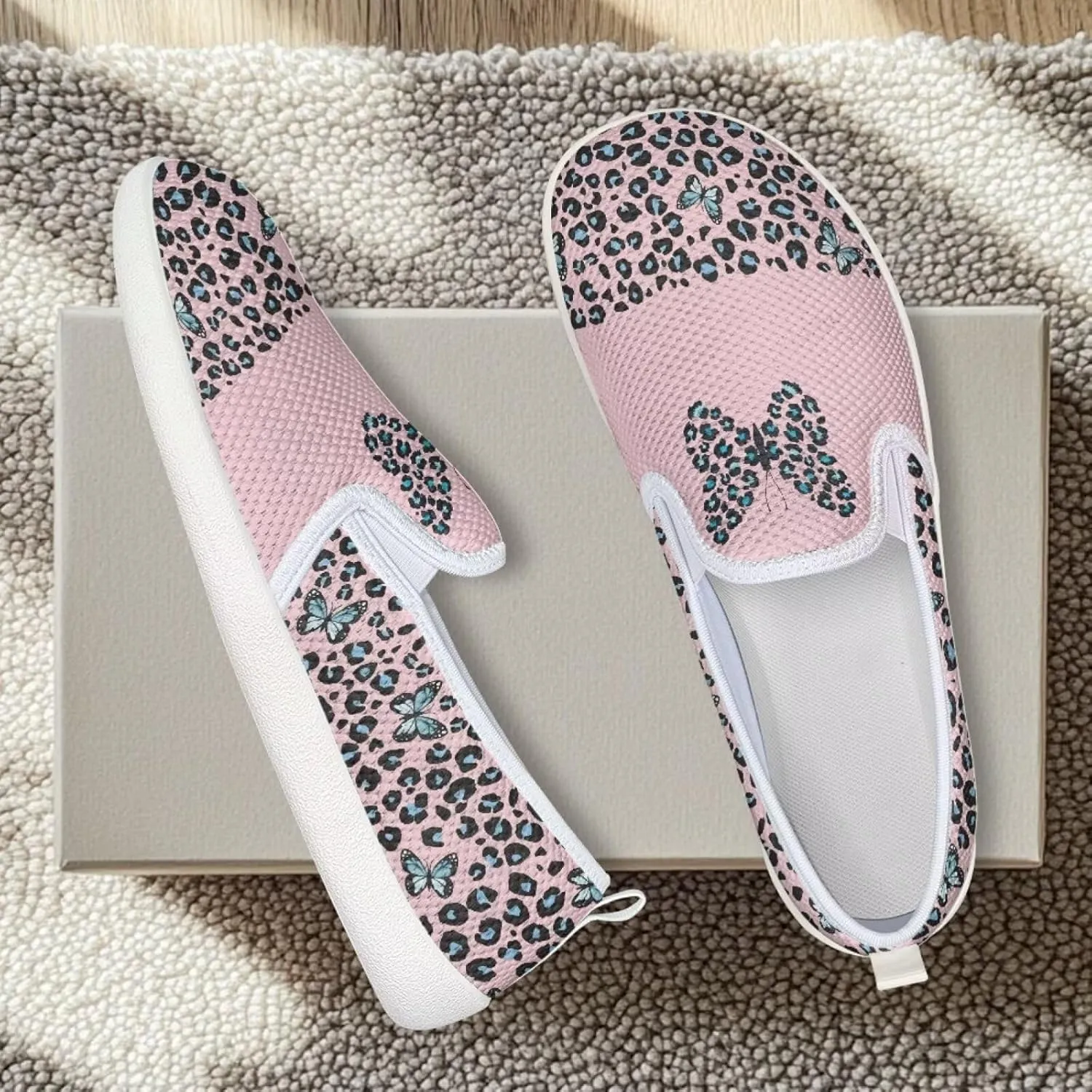 Slip On Shoes for Women Stylish Casual Sneakers Loafers Comfort Zero Drop Flat Walking Sneakers Lightweight Gym Workout Running