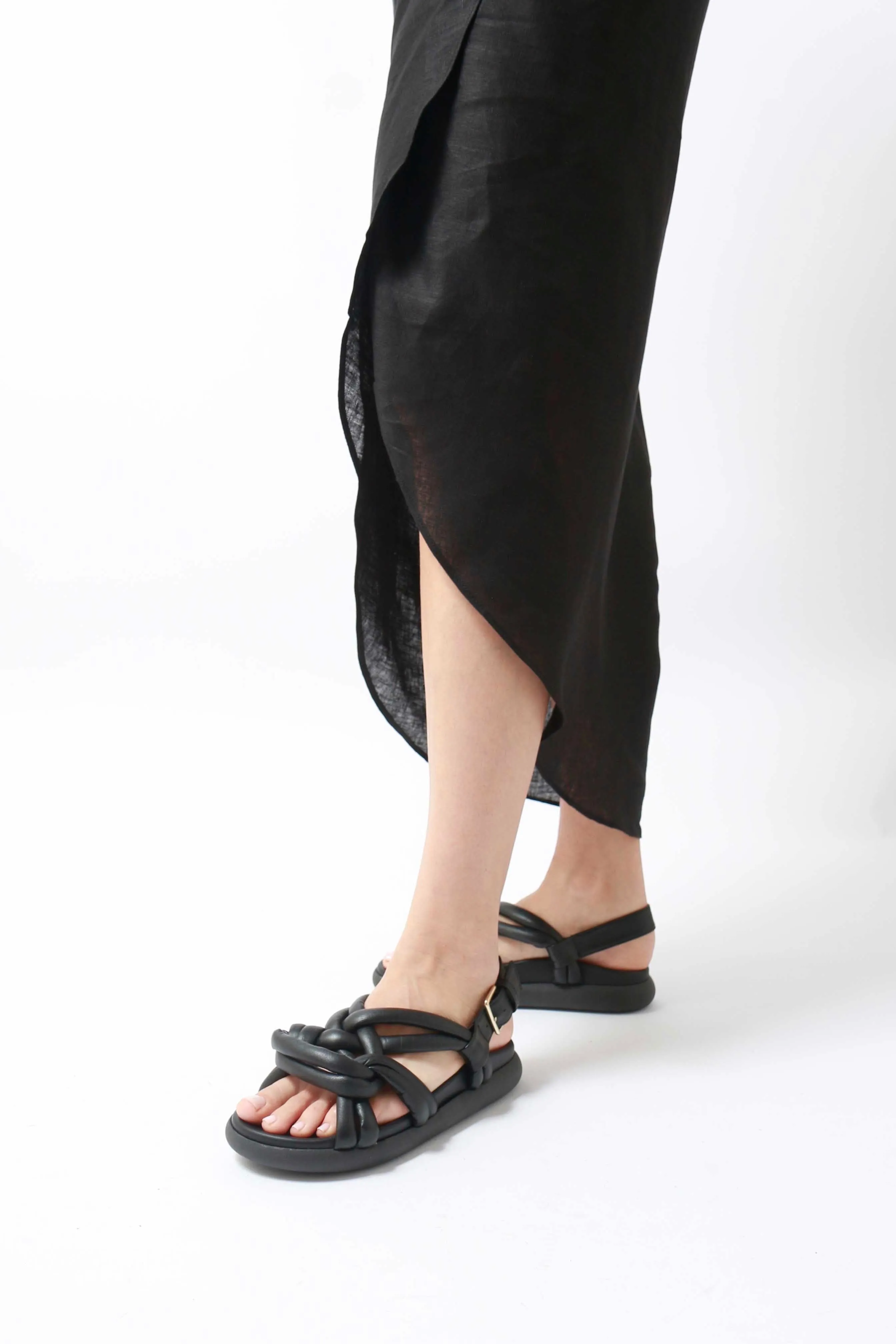 Souliers Martinez - Telva Sandal: Black Leather