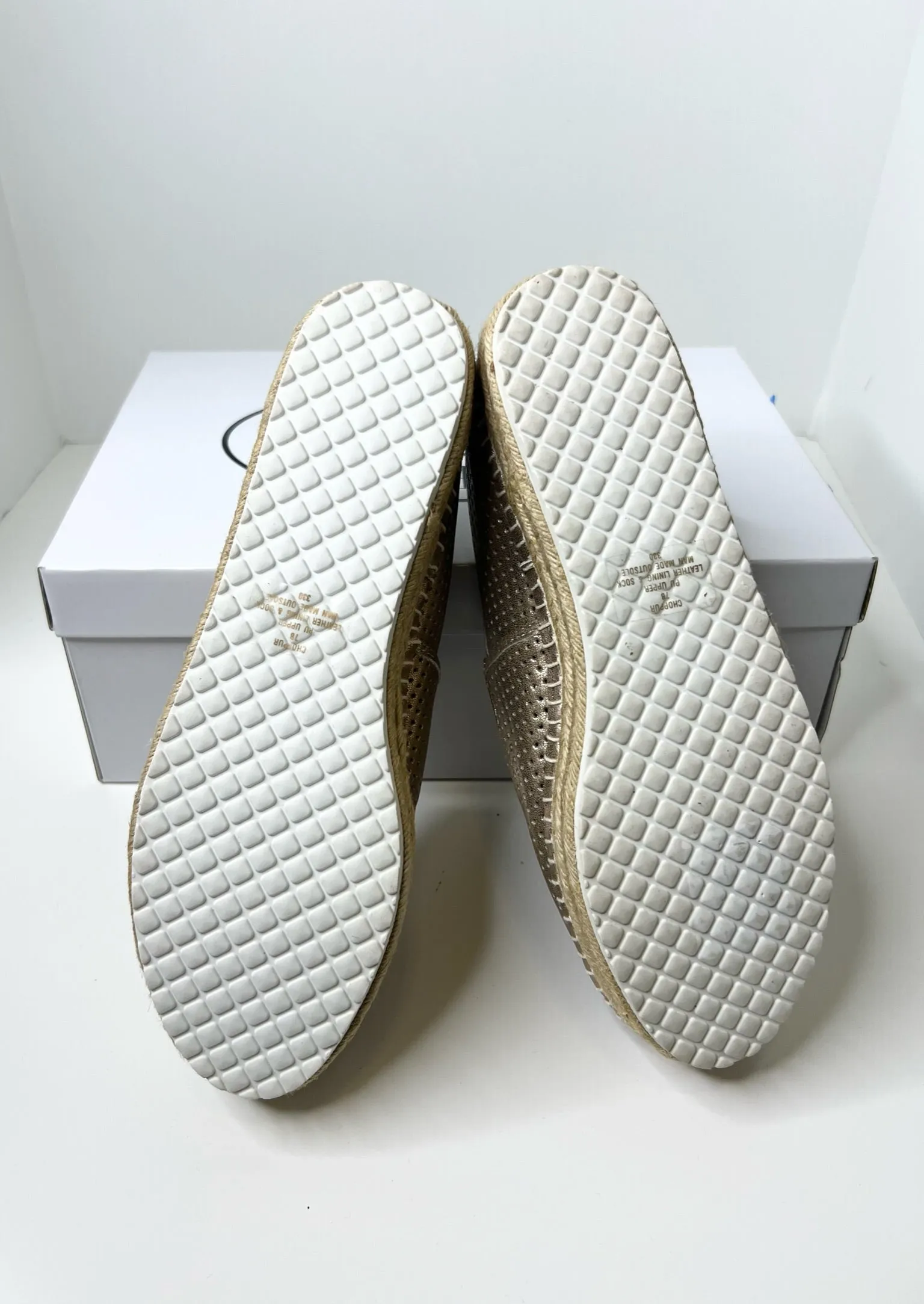 Steve Madden Choppur Gold Espadrilles, Size 7