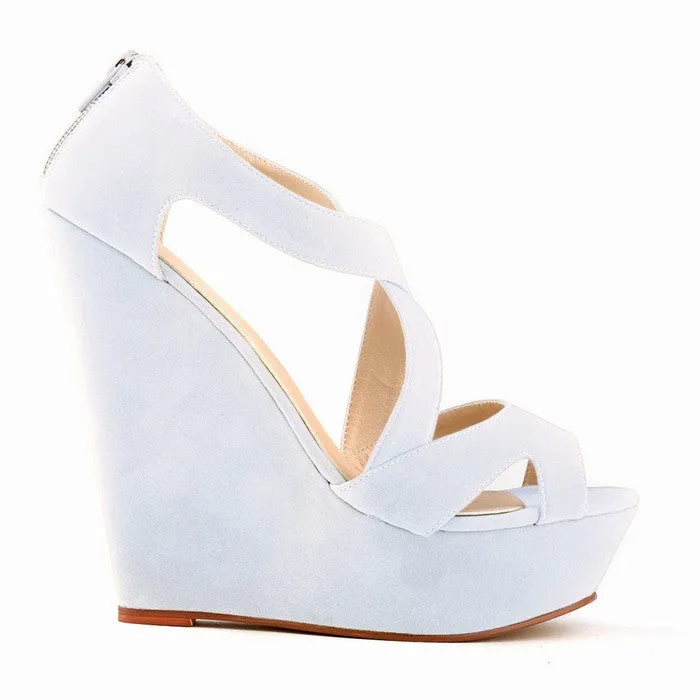 Super High-Heeled Wedge Cross Strap Sandals