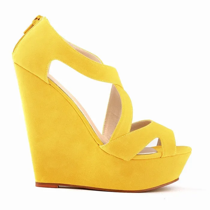 Super High-Heeled Wedge Cross Strap Sandals