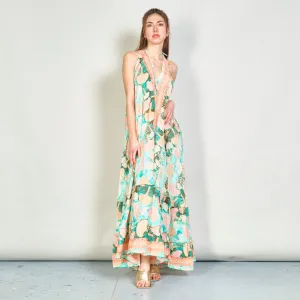 Tropical print maxi slip dress wholesale