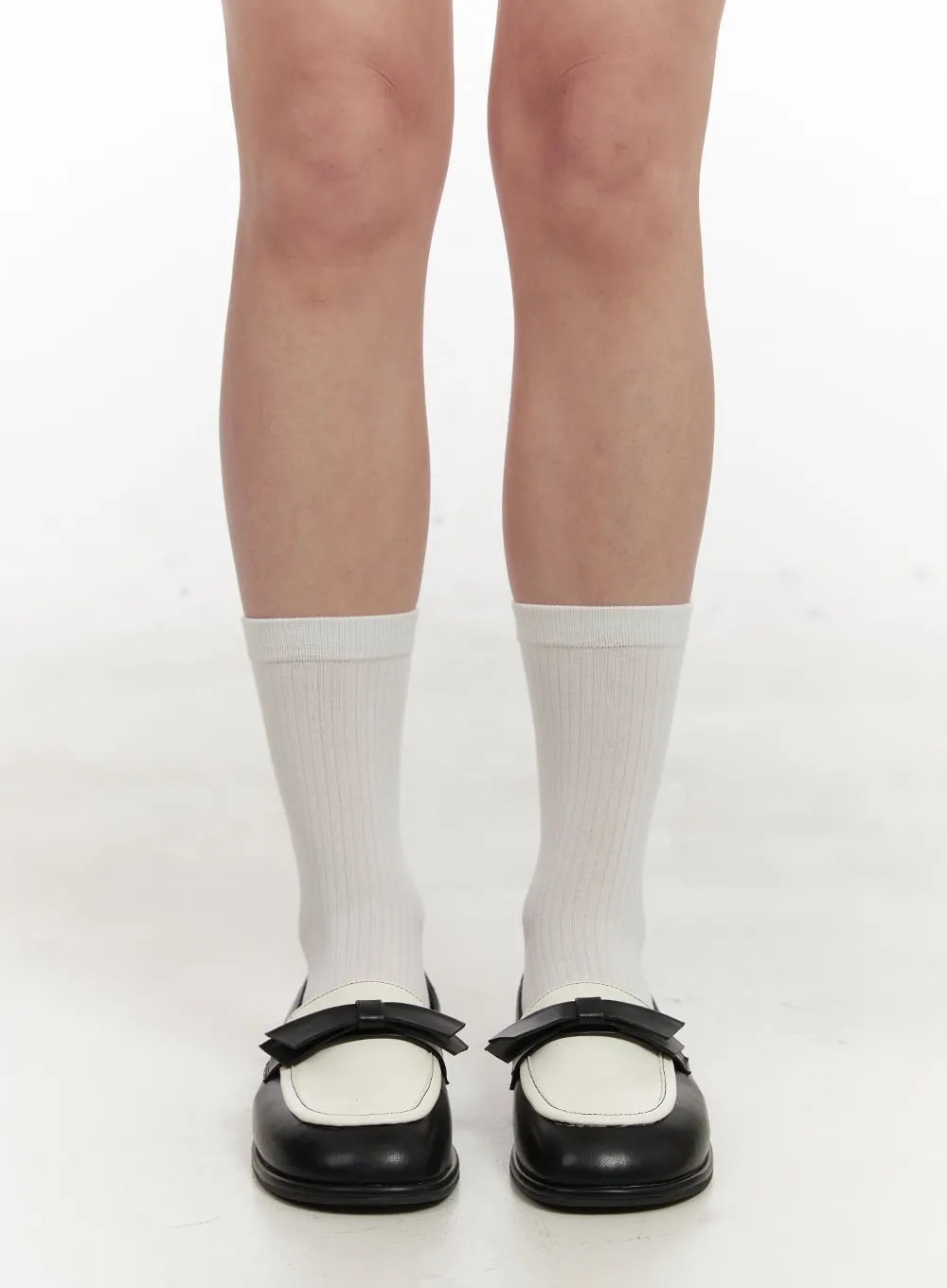 Two-Tone Ribbon Loafers IJ527