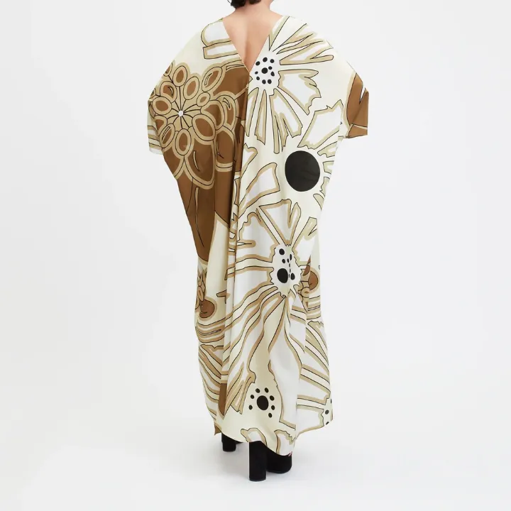 V-Neck Belt Style Printed Beach Wear Kaftan BELT014
