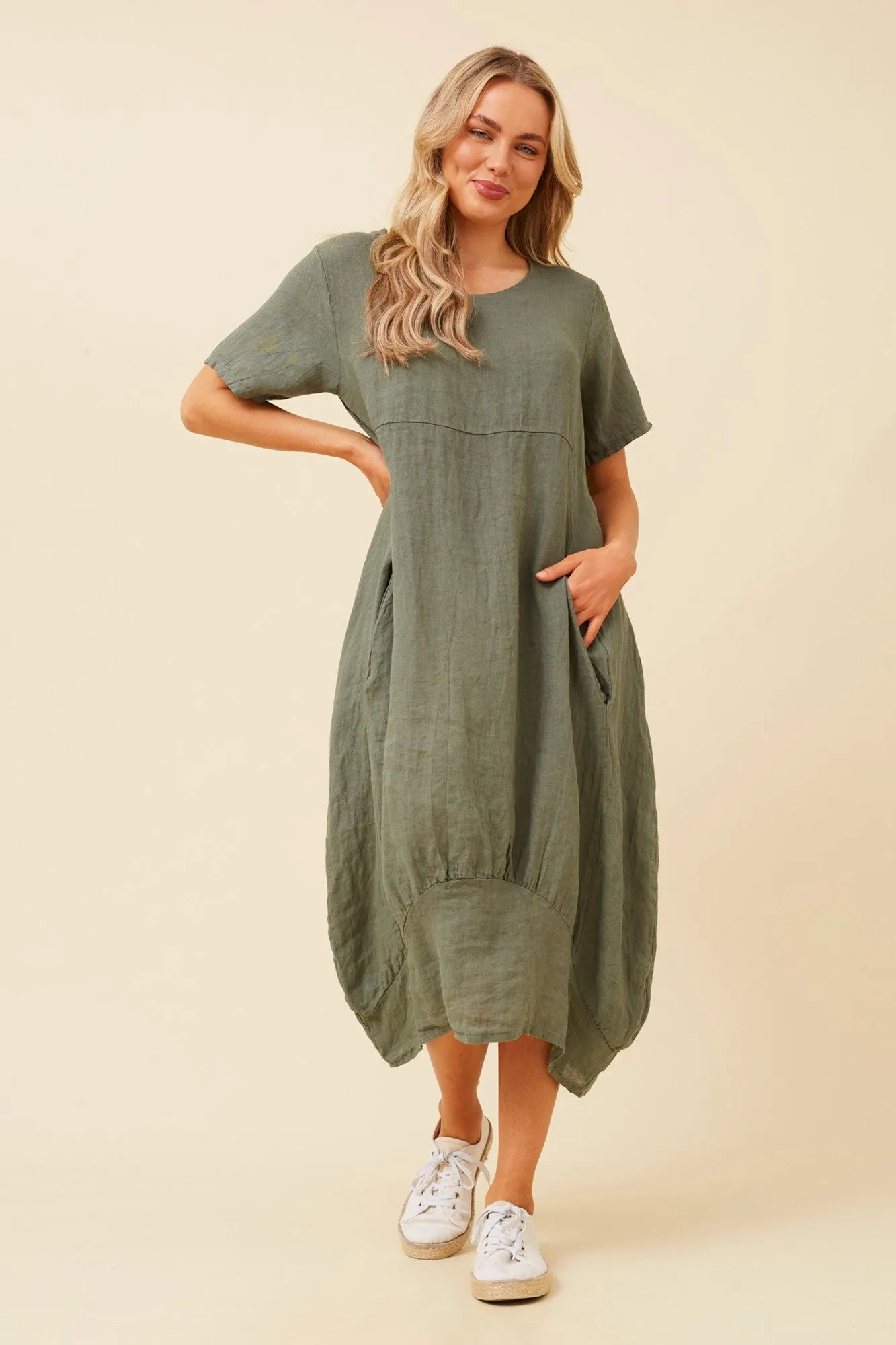 VAL LINEN MIDI DRESS