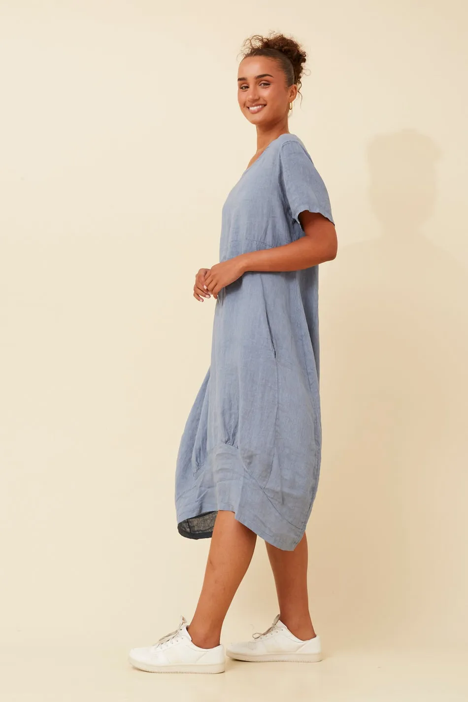 VAL LINEN MIDI DRESS