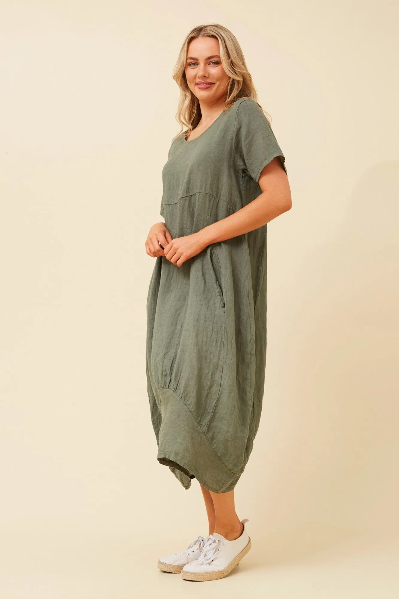 VAL LINEN MIDI DRESS
