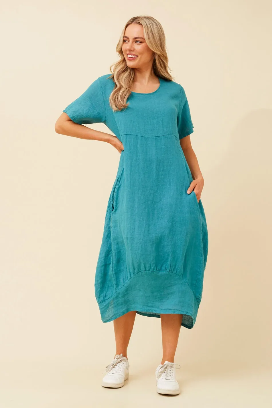 VAL LINEN MIDI DRESS