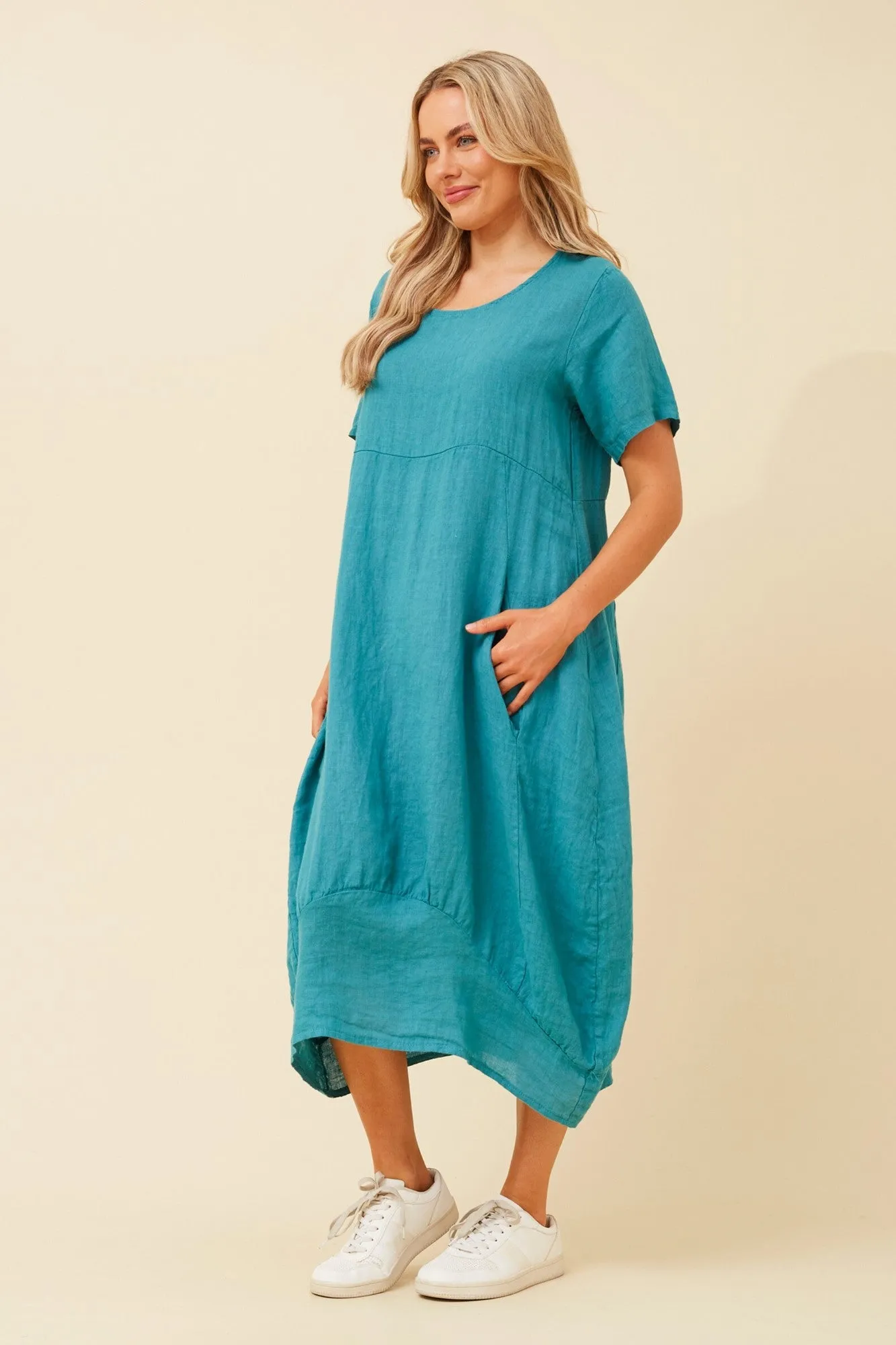 VAL LINEN MIDI DRESS