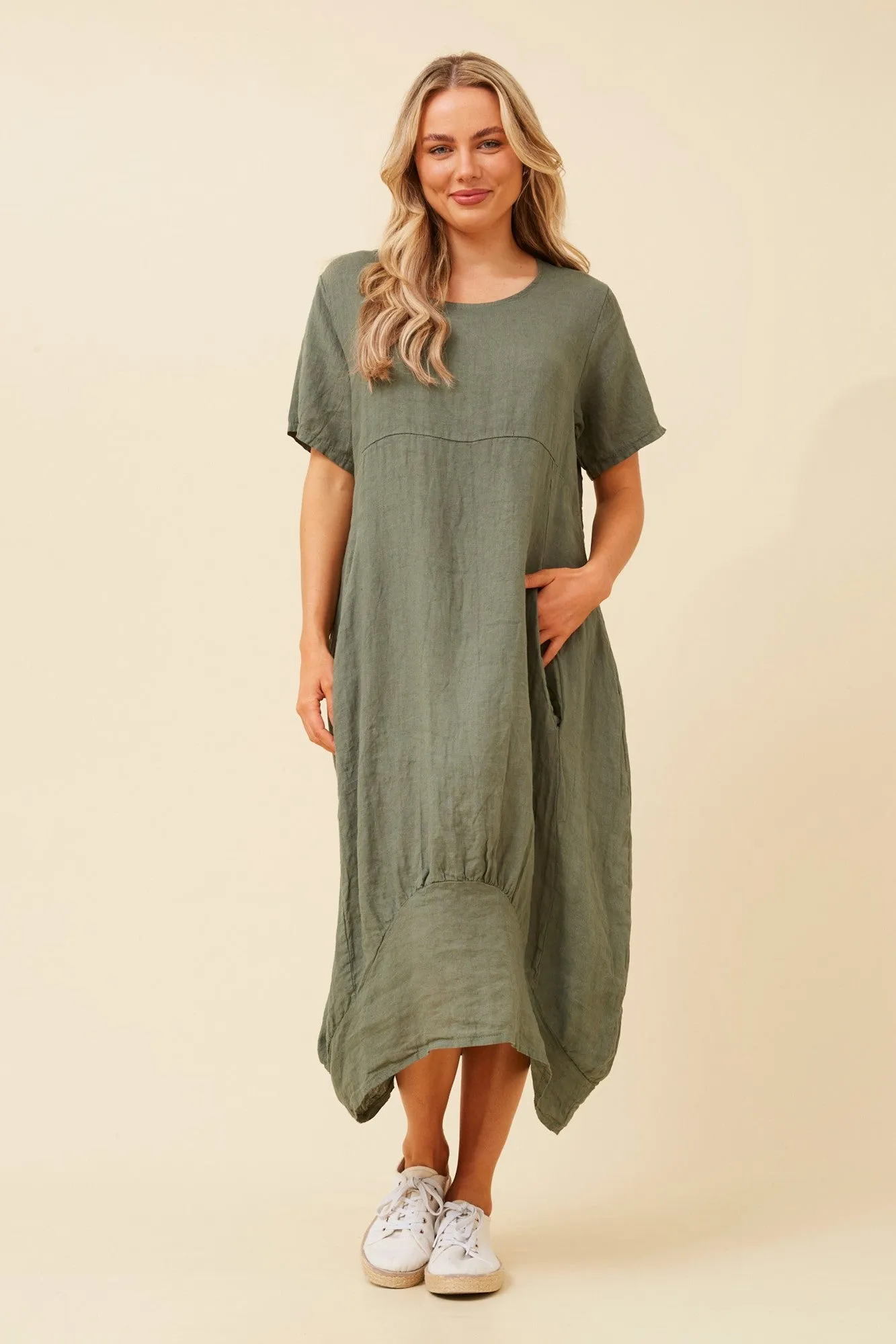 VAL LINEN MIDI DRESS