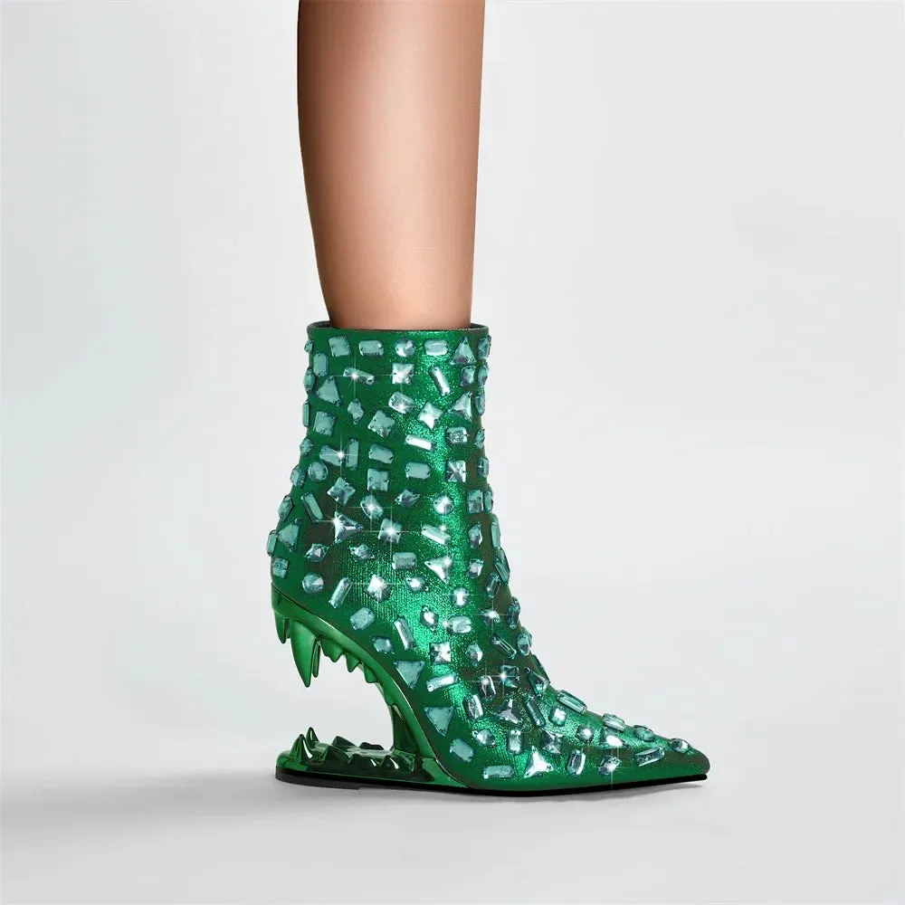 Valeria – Strass-besetzte Sexy High-Heel Stiefel für Damen