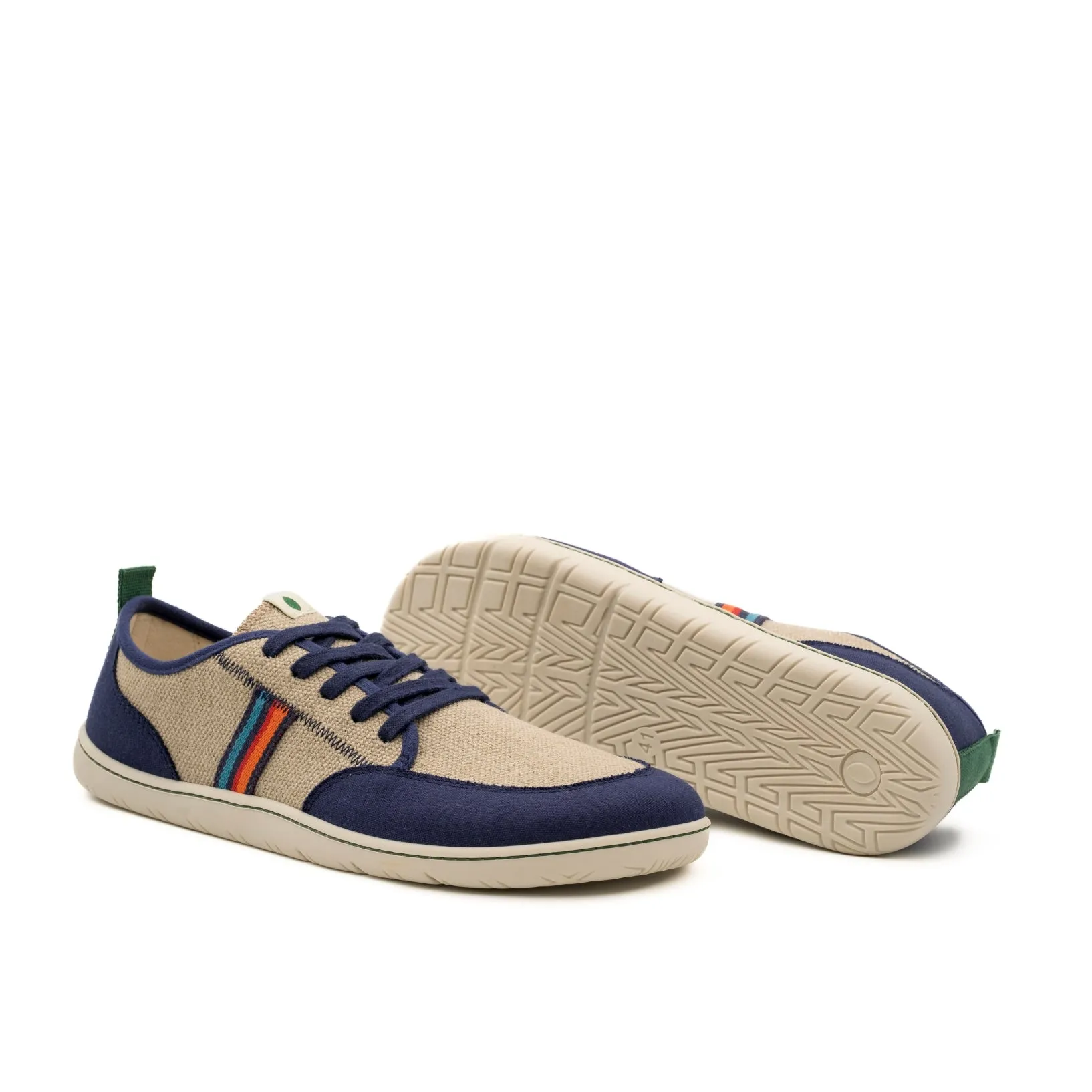Vegan barefoot marine-linen Paix TON023