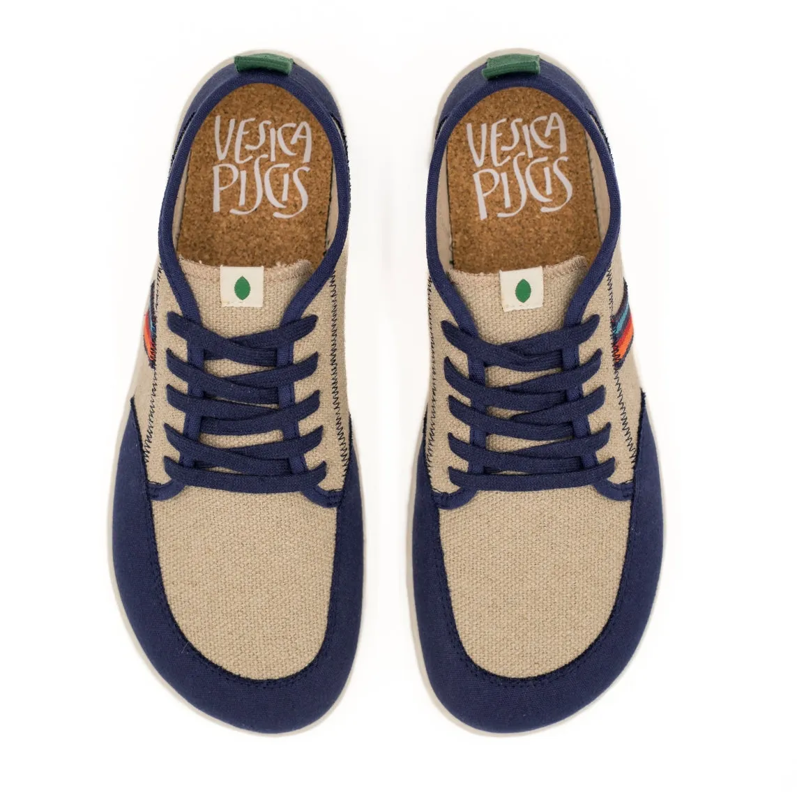 Vegan barefoot marine-linen Paix TON023