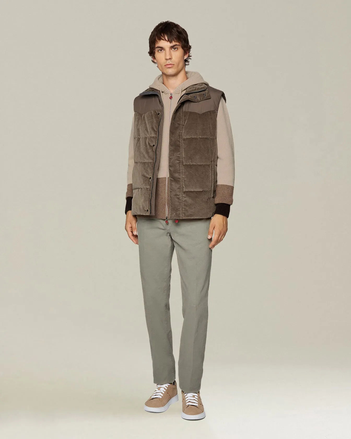 VELVET SLEEVELESS DOWN JACKET