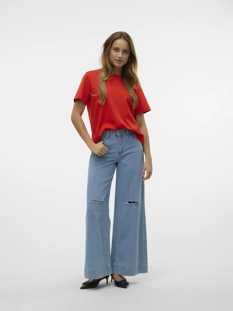 VMPernille Mette SS Top Fiery red