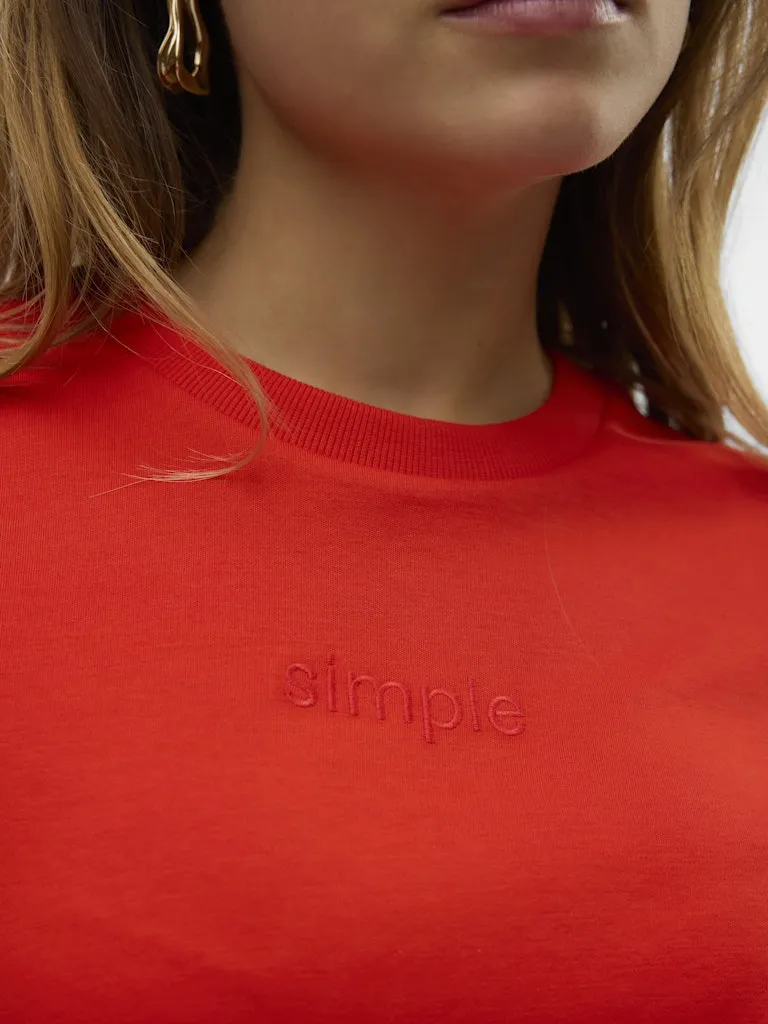 VMPernille Mette SS Top Fiery red